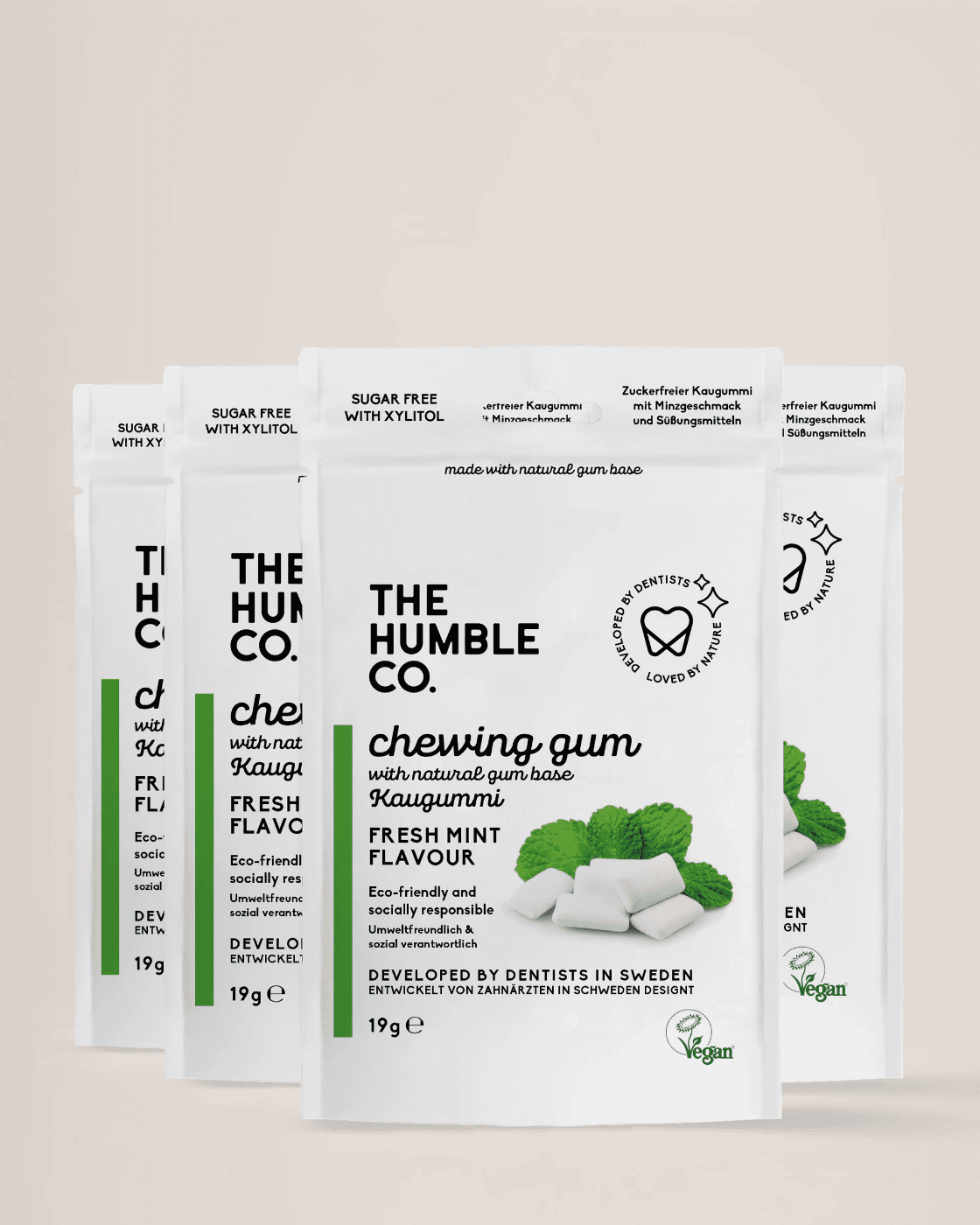 4-pack Natural Chewing Gum - Fresh Mint
